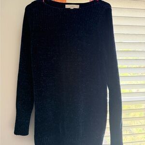 LOFT Navy Chenille Crewneck Sweater - Like Newp